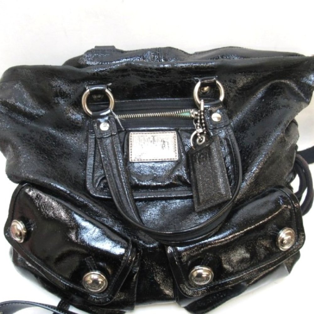 COACH HUGE Black Patent Poppy Spotlight